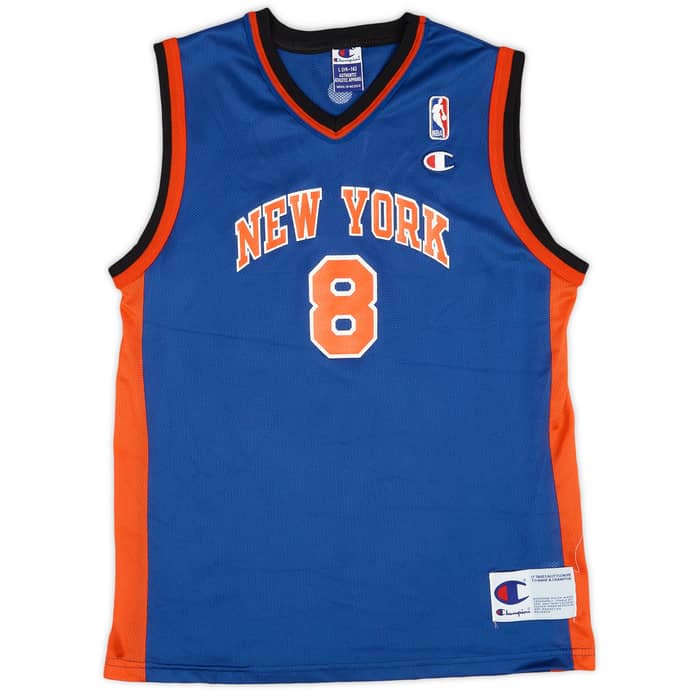 2001-02 New York Knicks Sprewell #8 Champion Away Jersey (Excellent) L.Kids