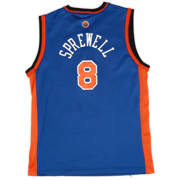 2001-02 New York Knicks Sprewell #8 Champion Away Jersey (Excellent) L.Kids