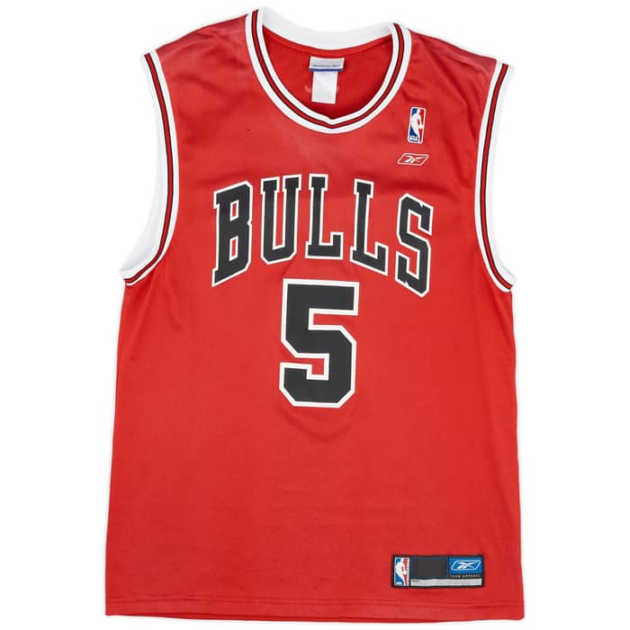 2002-03 Chicago Bulls Rose #5 Reebok Away Jersey (Very Good) S