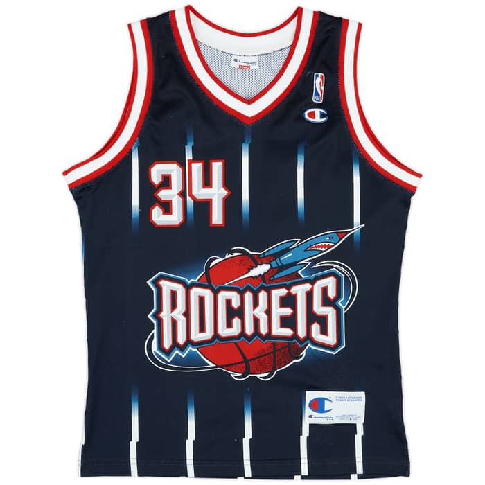 1995-01 Houston Rockets Olajuwon #34 Champion Away Jersey (Very Good) XS