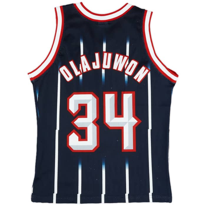 1995-01 Houston Rockets Olajuwon #34 Champion Away Jersey (Very Good) XS