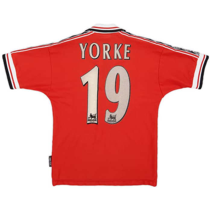 1998-00 Manchester United Home Shirt Yorke #19 - 5/10 - (M.Boys)