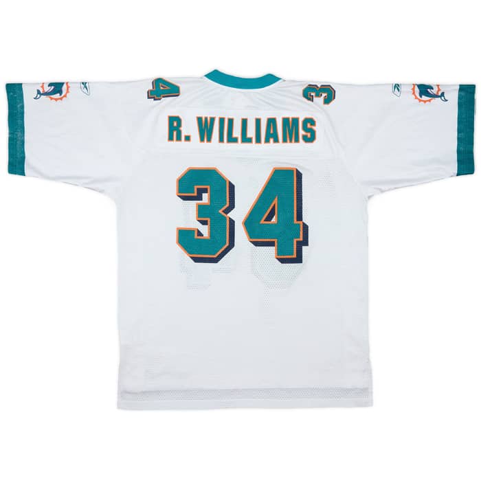 2002-03 Miami Dolphins R.Williams #34 Reebok On Field Away Jersey - 5/10 - (L)
