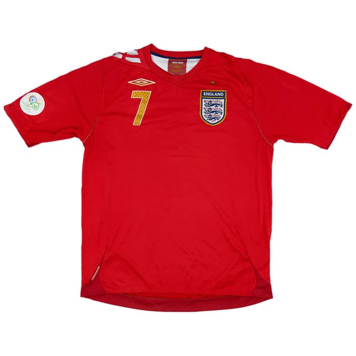 2006-08 England Away Shirt Beckham #7 - 7/10 - (L)