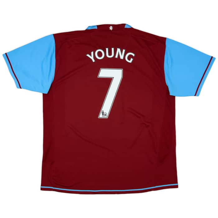 2007-08 Aston Villa Home Shirt Young #7 - 6/10 - (XL)