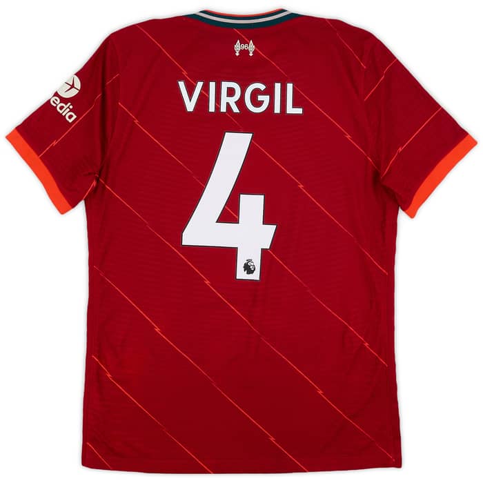 2022-23 Liverpool Authentic Home Shirt Virgil #4 - 8/10 - (M)