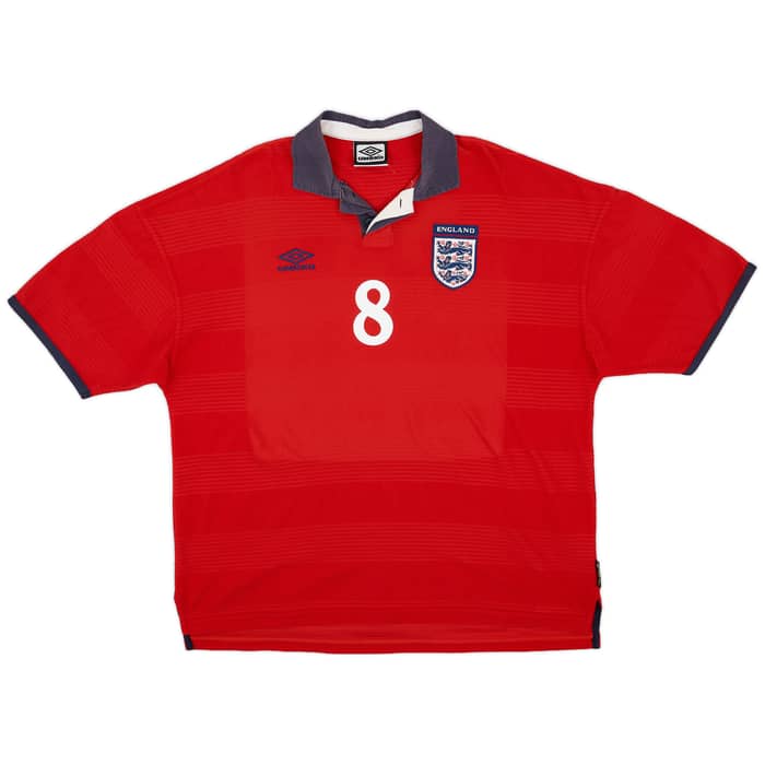 1999-01 England Away Shirt Scholes #8 - 8/10 - (XXL)