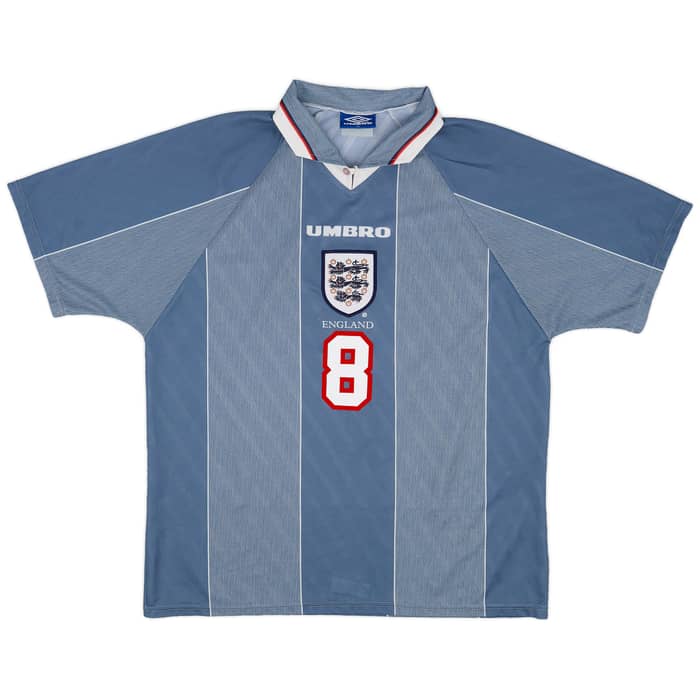 1996-97 England Away Shirt Gascoigne #8 - 6/10 - (XL)