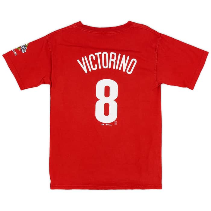 2008 Philadelphia Phillies Victorino #8 Majestic Tee - 7/10 - (L.Boys)