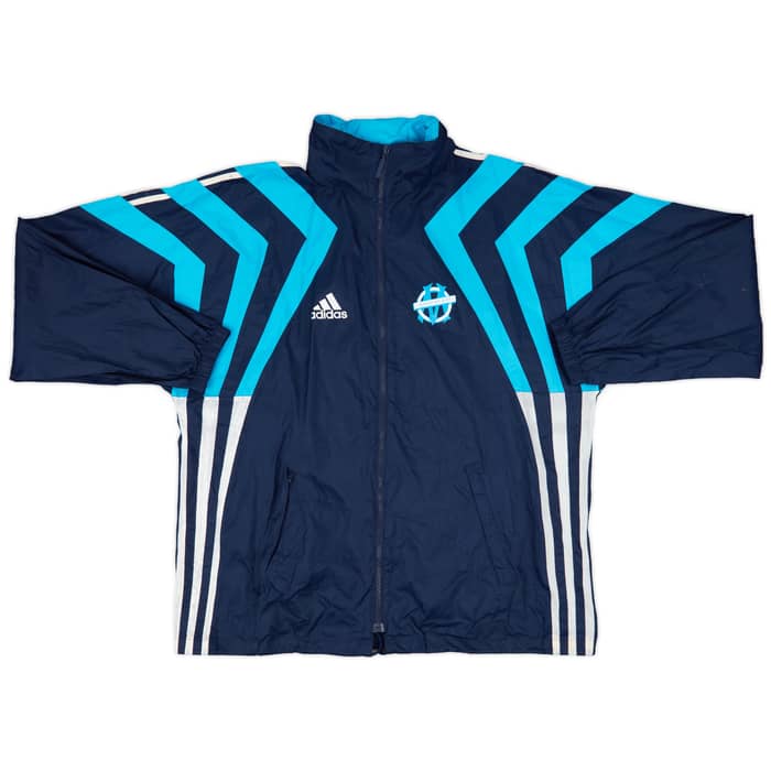 1998-99 Olympique Marseille adidas Hooded Rain Jacket - 8/10 - (L)