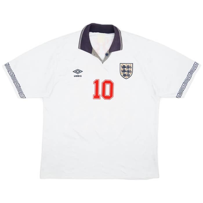1990-92 England Home Shirt Lineker #10 - 8/10 - (L)