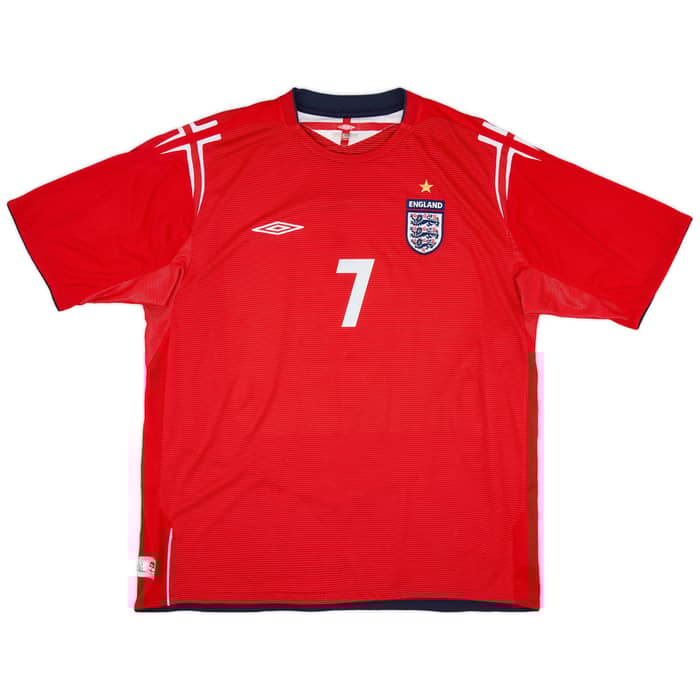 2004-06 England Away Shirt Beckham #7 - 6/10 - (XXL)