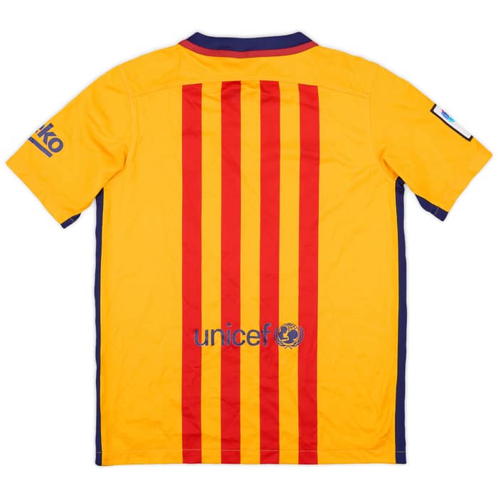 2015-16 Barcelona Away Shirt - 6/10 - (L.Boys)