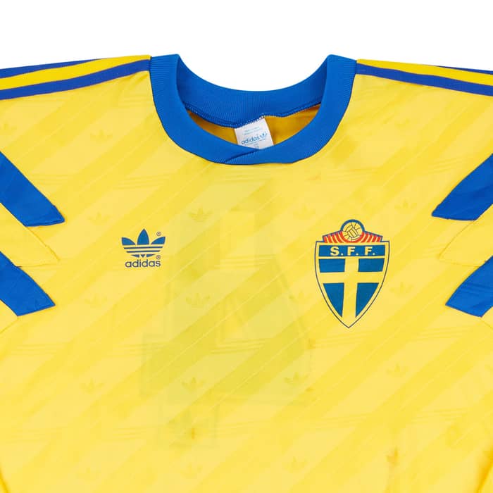 1992 Sweden U-21 Match Worn Home L/S Shirt #4 (Apelstav) v Scotland