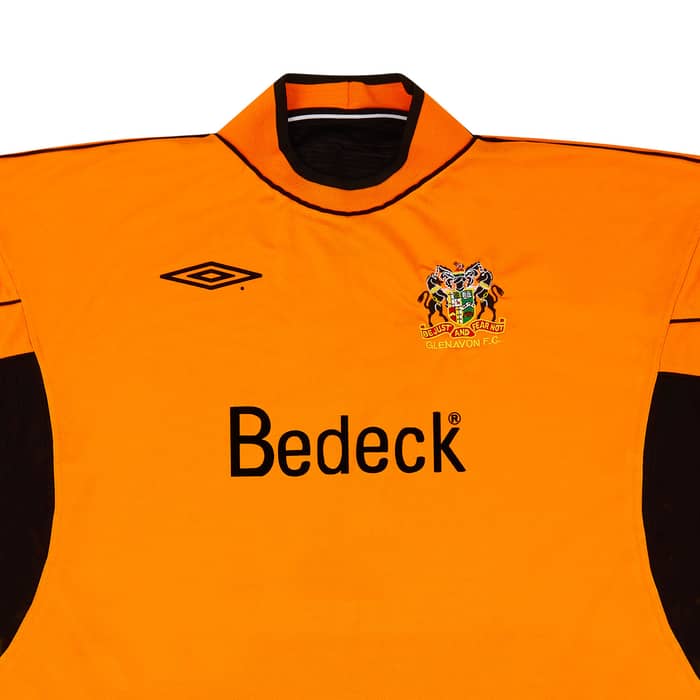 2001-02 Glenavon Match Worn UEFA Cup GK Shirt #1 (Addis) v Kilmarnock