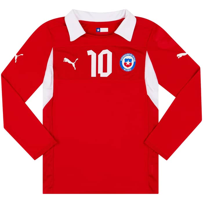 2012-14 Chile Match Issue Home L/S Shirt #10