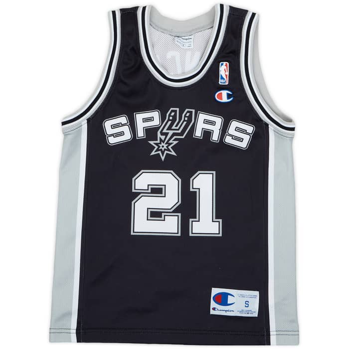 2002-10 San Antonio Spurs Duncan #21 Champion Away Jersey - 9/10 - (S.Boys)