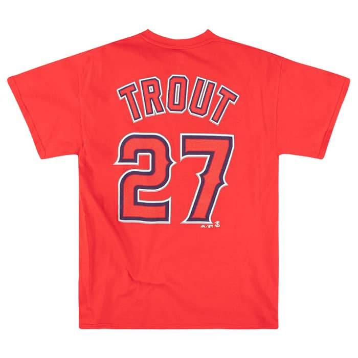 2014 LA Angels Trout #27 Majestic Tee L