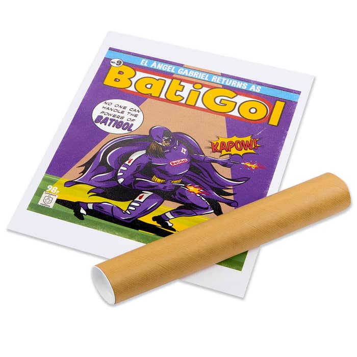 1998-99 Gabriel Batistuta 'Batigol' Comic Book Superheroes A3 Print/Poster