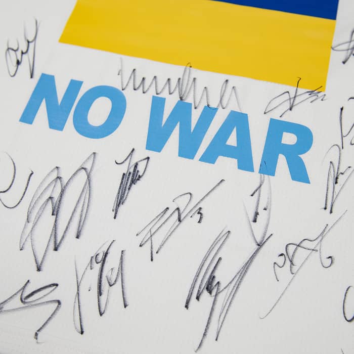 Signed Manchester City Player Worn Ukraine No War Shirt