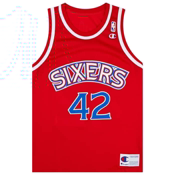 1995-97 Philadelphia 76ers Stackhouse #42 Champion Away Jersey (Excellent) XL