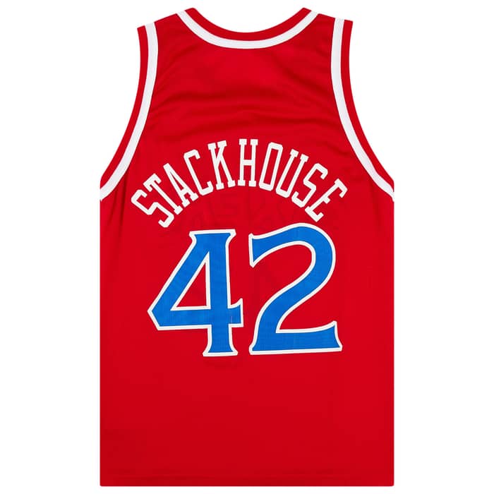 1995-97 Philadelphia 76ers Stackhouse #42 Champion Away Jersey (Excellent) XL