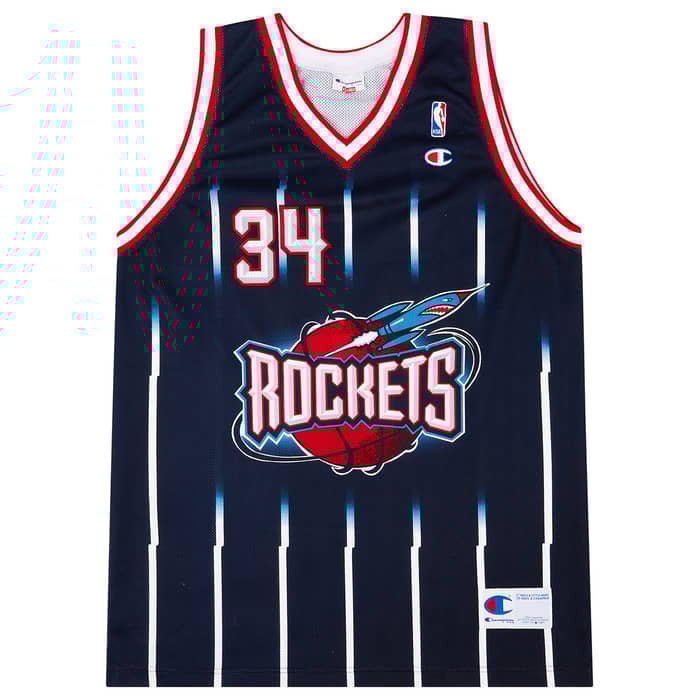 1995-01 Houston Rockets Olajuwon #34 Champion Away Jersey (Very Good) XL