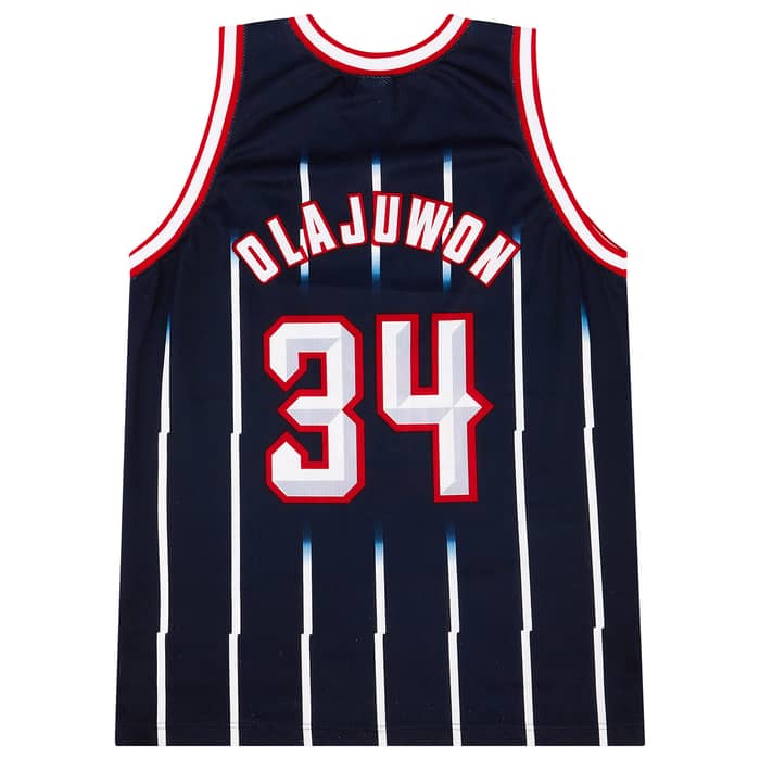 1995-01 Houston Rockets Olajuwon #34 Champion Away Jersey (Very Good) XL