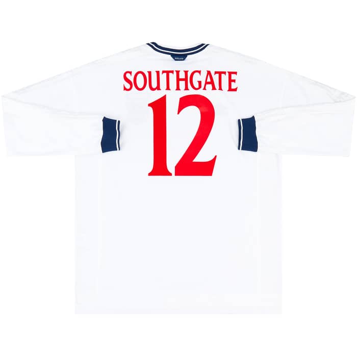 1999-01 England Home L/S Shirt Southgate #12 - 8/10 - (XXL)