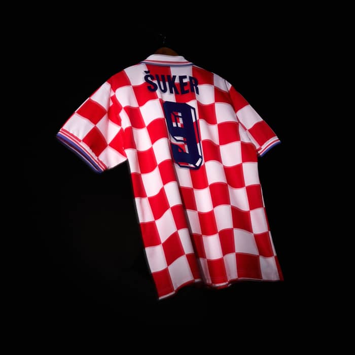 1996-98 Croatia Home Shirt Suker #9 - 8/10 - (XL)