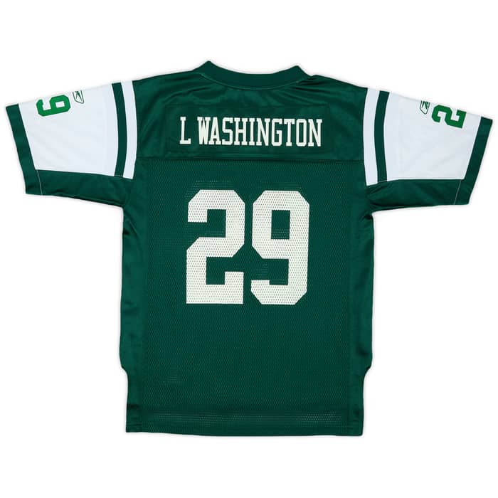 2008-09 New York Jets L.Washington #29 Reebok On Field Home Jersey - 8/10 - (L.Boys)