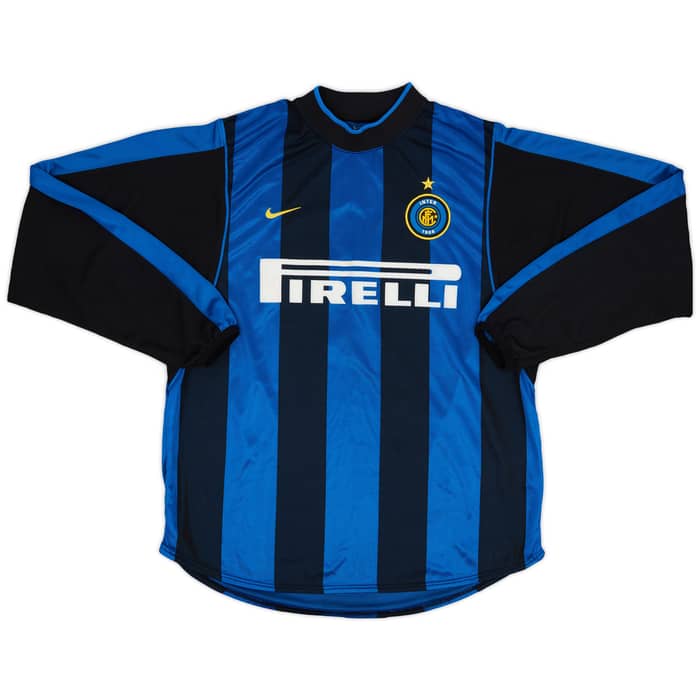 2000-01 Inter Milan Home L/S Shirt Di Biagio #14 - 9/10 - (L)