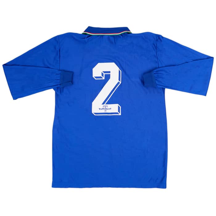 1986-91 Italy Home L/S Shirt #2 - 9/10 - (XL)