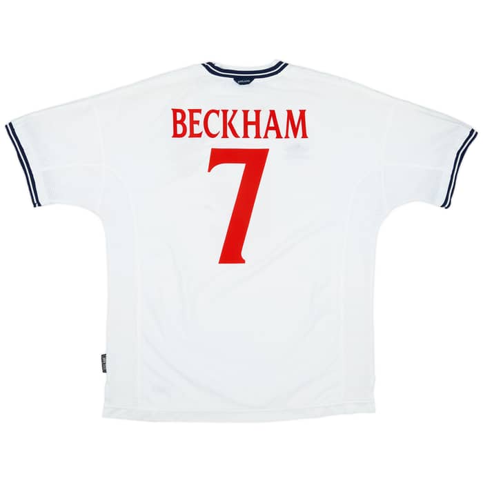 1999-01 England Home Shirt Beckham #7 - 6/10 - (XL)