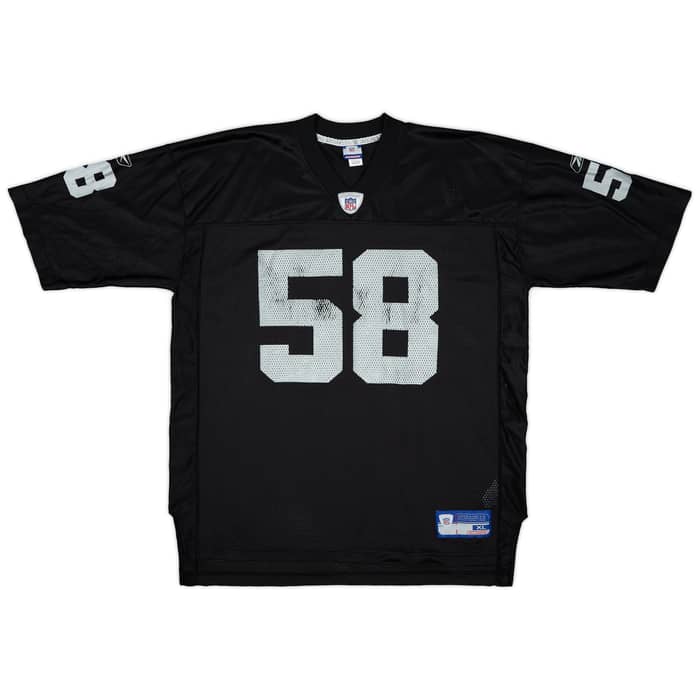 2002-04 Oakland Raiders Harris #58 Reebok On Field Home Jersey - 4/10 - (XL)