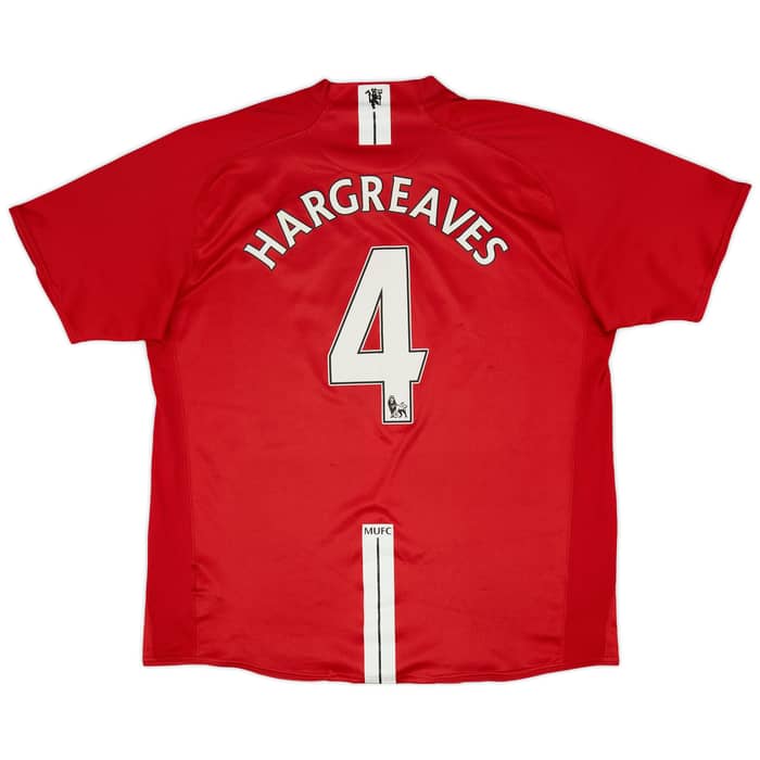 2007-09 Manchester United Home Shirt Hargreaves #4 - 7/10 - (XL)
