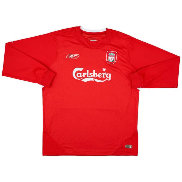 2004-06 Liverpool Home L/S Shirt Gerrard #8 - 4/10 - (L)