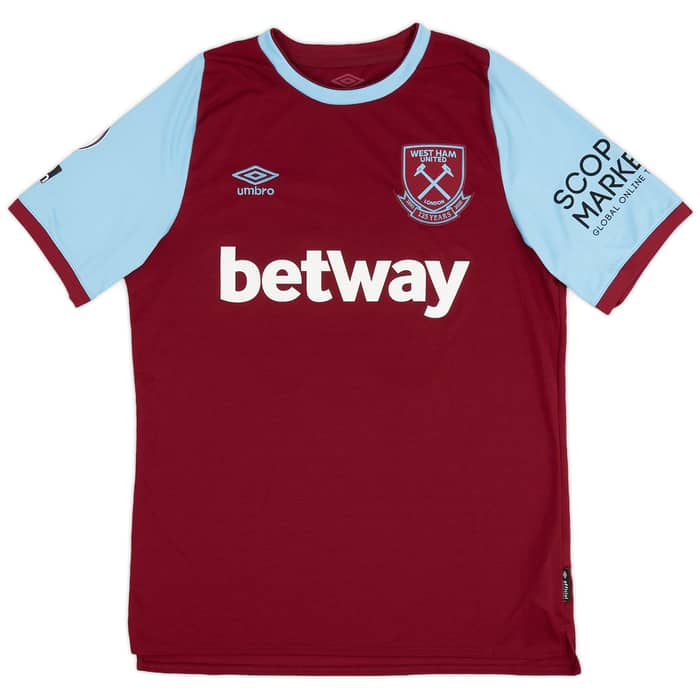 2020-21 West Ham Match Issue Home Shirt Alves #14