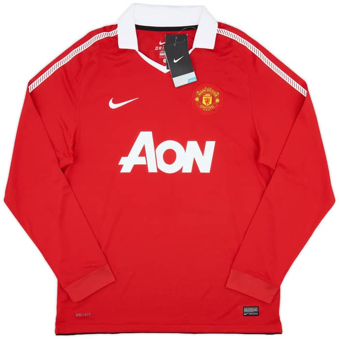 2010-11 Manchester United Home L/S Shirt Morrison #49 (L)