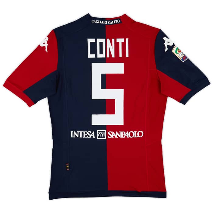 2014-15 Cagliari Match Issue Home Shirt Conti #5