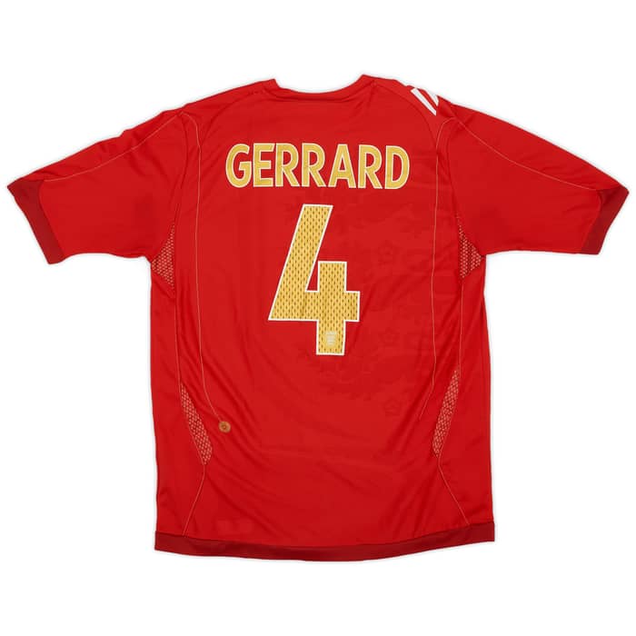 2006-08 England Away Shirt Gerrard #4 - 7/10 - (M)