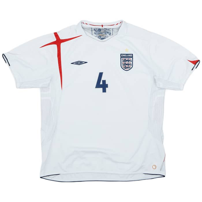 2005-07 England Home Shirt Gerrard #4 - 5/10 - (L)