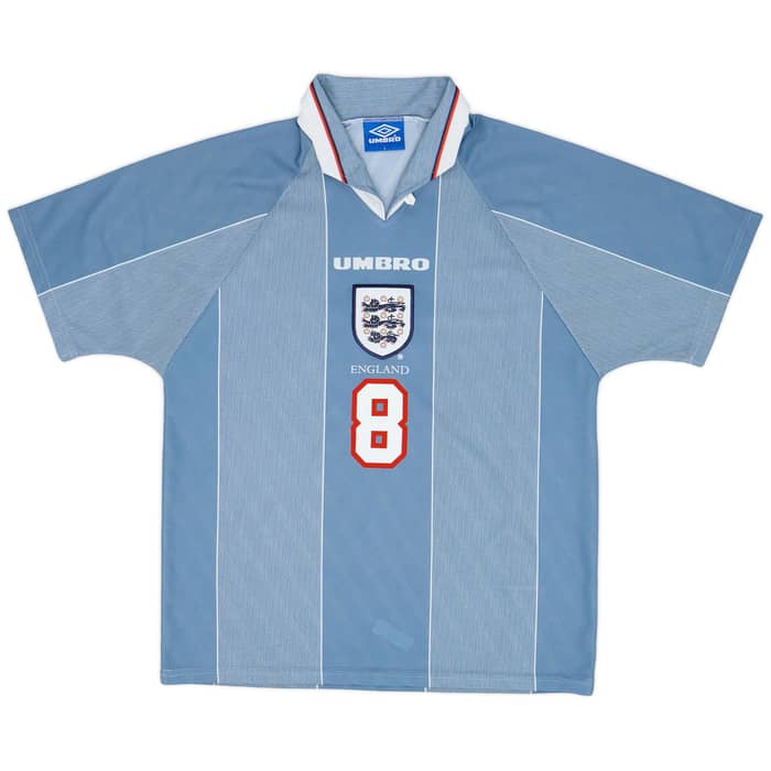 1996-97 England Away Shirt Gascoigne #8 - 9/10 - (L)