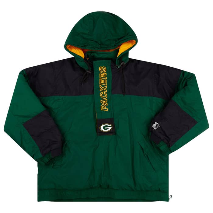 1990s Green Bay Packers Starter 1/2 Zip Rain Coat L