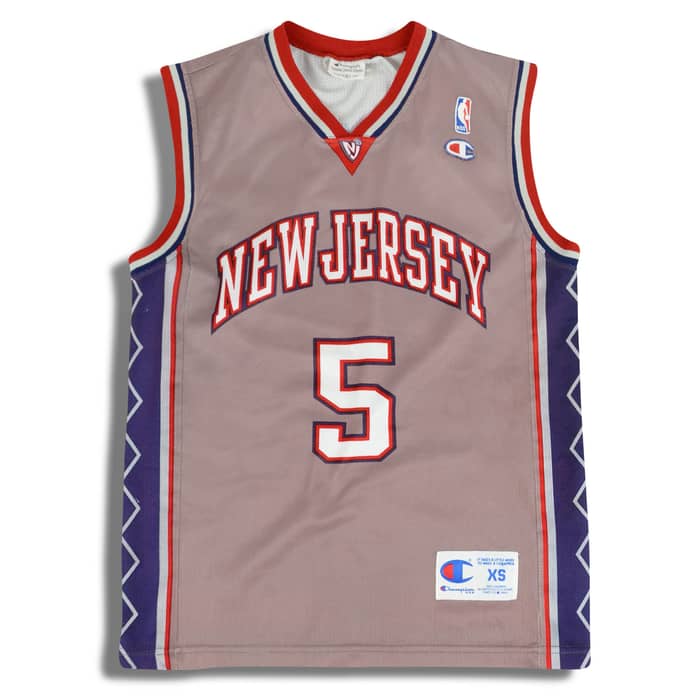 2001-05 New Jersey Nets Kidd #5 Champion Jersey (Alternate) XS