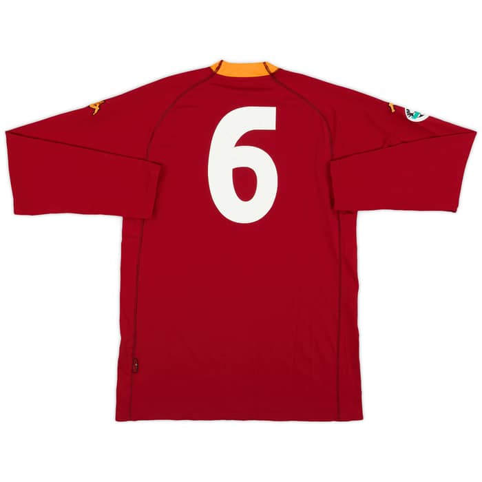 2000-01 Roma Match Issue Home L/S Shirt #6