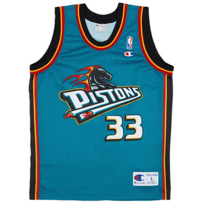 1996-00 Detroit Pistons Hill #33 Champion Away Jersey - 9/10 - (L.Boys)