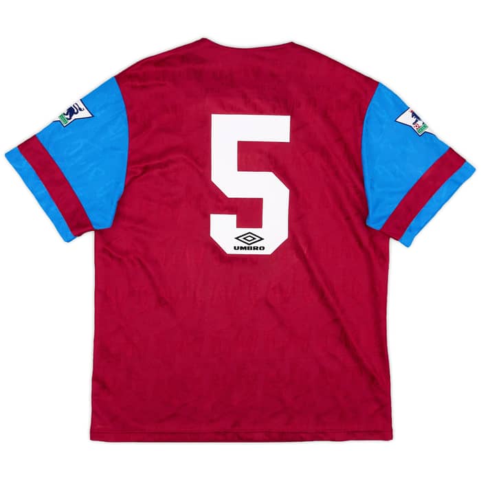 1992-93 Aston Villa Home Shirt #5 (McGrath) - 8/10 - (L)