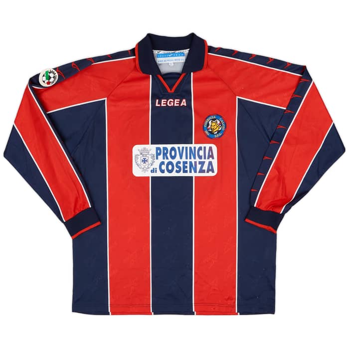 2000-01 Cosenza Match Issue Home Shirt Pavone #18