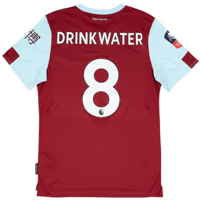2019-20 Burnley Match Issue FA Cup Home Shirt Drinkwater #8